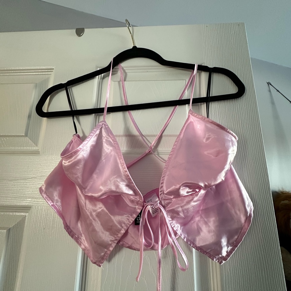 H&M Light Pink Satin Top